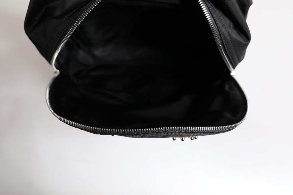 Dolce & Gabbana Black Nylon #DGFAMILY Embellished Backpack VULCANO Bag - Eljoys Fashion 