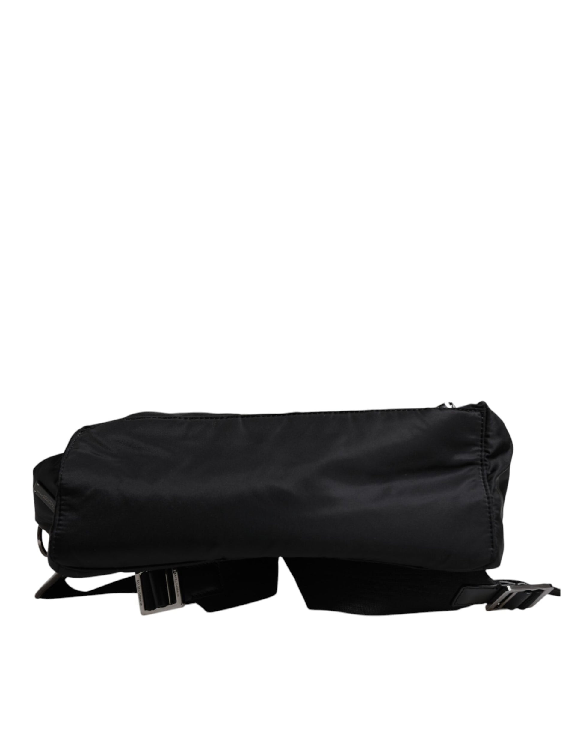 Dolce & Gabbana Black Logo Tape Polyamide School Travel Backpack Bag Dolce & Gabbana