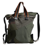 Dolce & Gabbana Military Green Patchwork Rucksack Backpack Bag