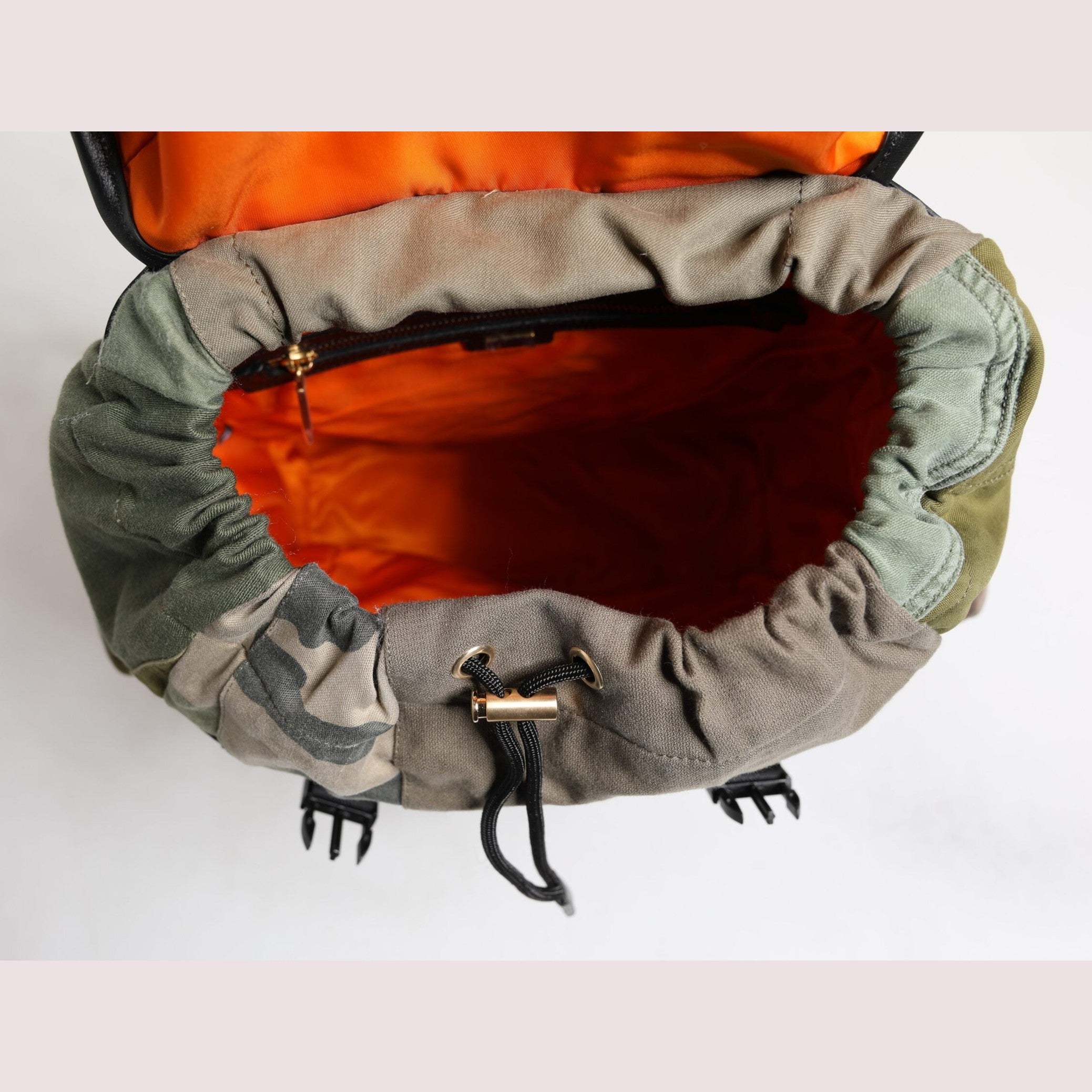 Dolce & Gabbana Military Green Patchwork Travel Backpack Bag