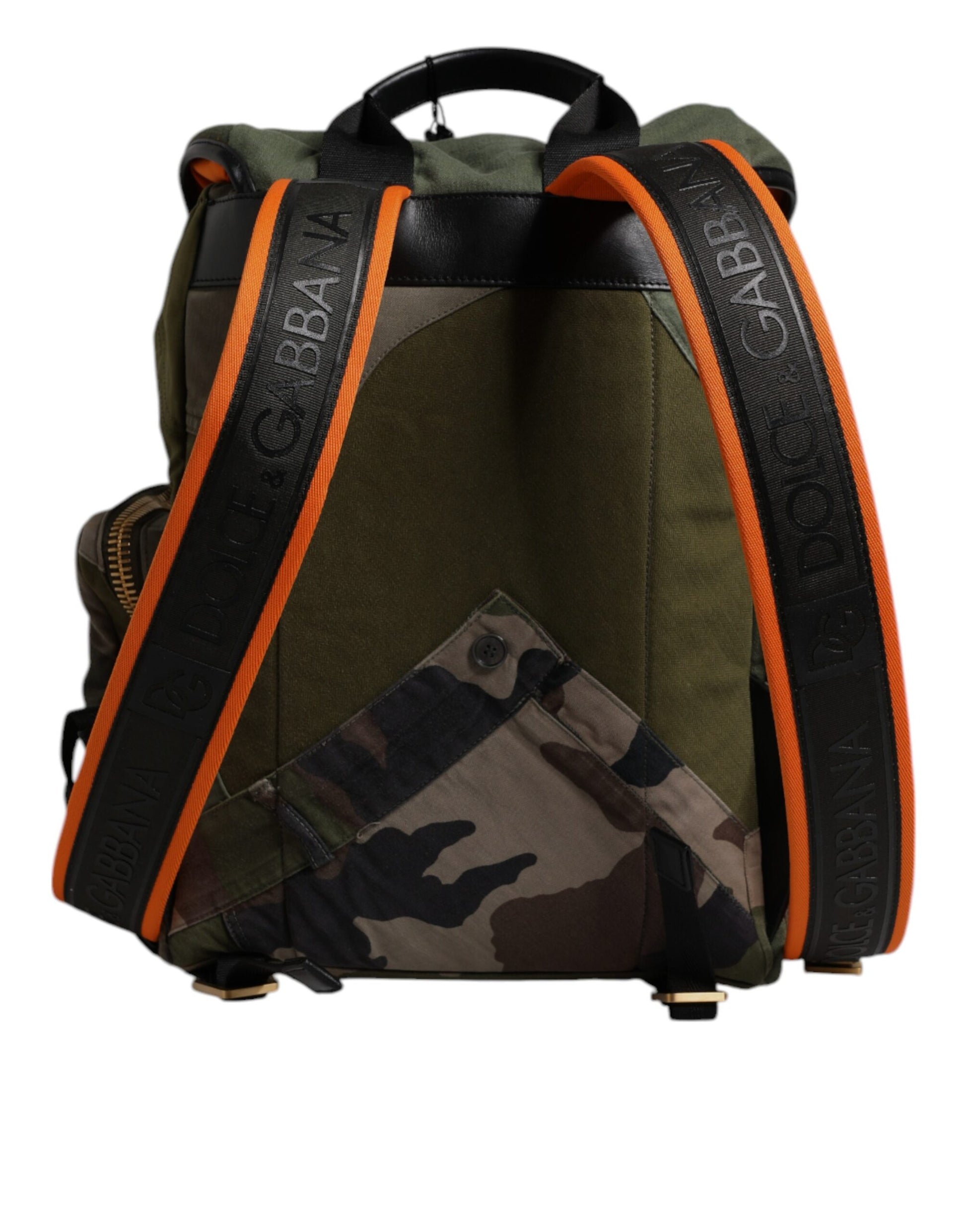 Dolce & Gabbana Military Green Patchwork Travel Backpack Bag Dolce & Gabbana