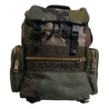 Dolce & Gabbana Military Green Patchwork Travel Backpack Bag
