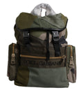 Dolce & Gabbana Military Green Patchwork Travel Backpack Bag - Eljoys Fashion 