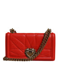 Dolce & Gabbana Red Quilted Devotion Crossbody Chain Phone Cover Bag - Eljoys Fashion 