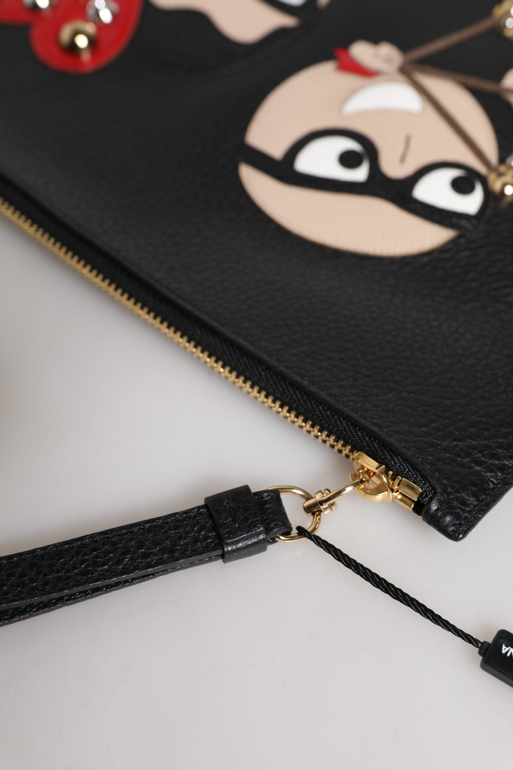 Dolce & Gabbana Black #DGFamily Embellished Leather Clutch Bag Dolce & Gabbana