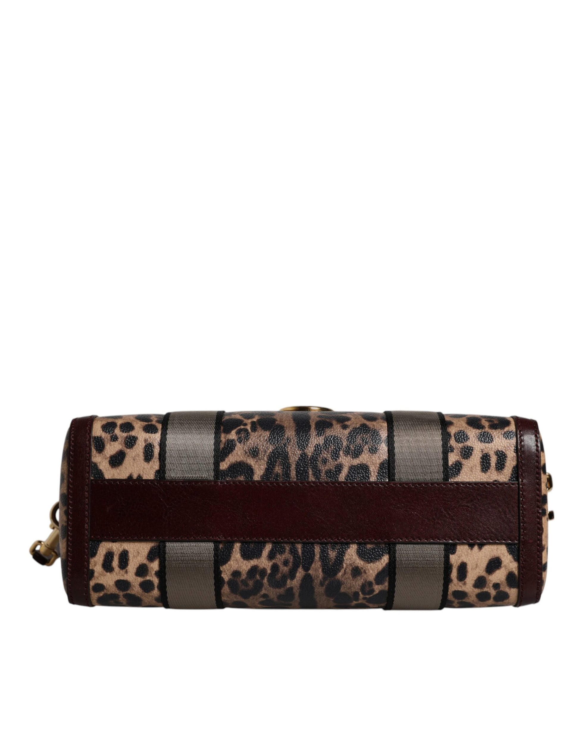 Dolce & Gabbana Brown Leopard Leather Shoulder Strap Duffle Bag Dolce & Gabbana