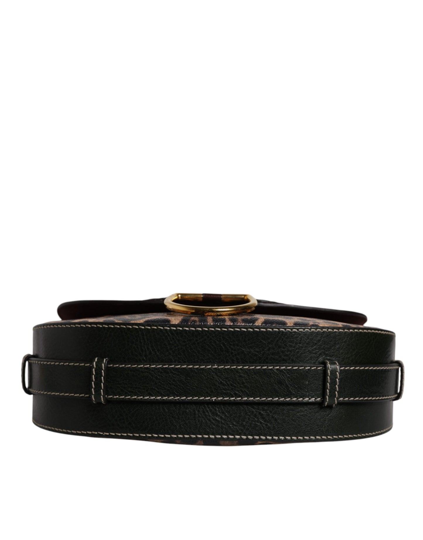 Dolce & Gabbana Black Brown Leopard Leather Shoulder Strap Bag Dolce & Gabbana