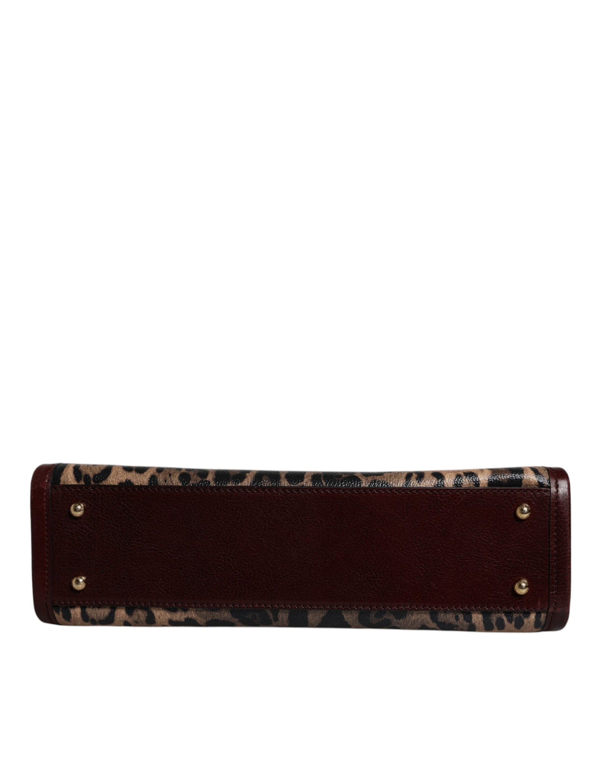 Dolce & Gabbana Brown Leopard Leather Shoulder Strap Tote Bag Dolce & Gabbana