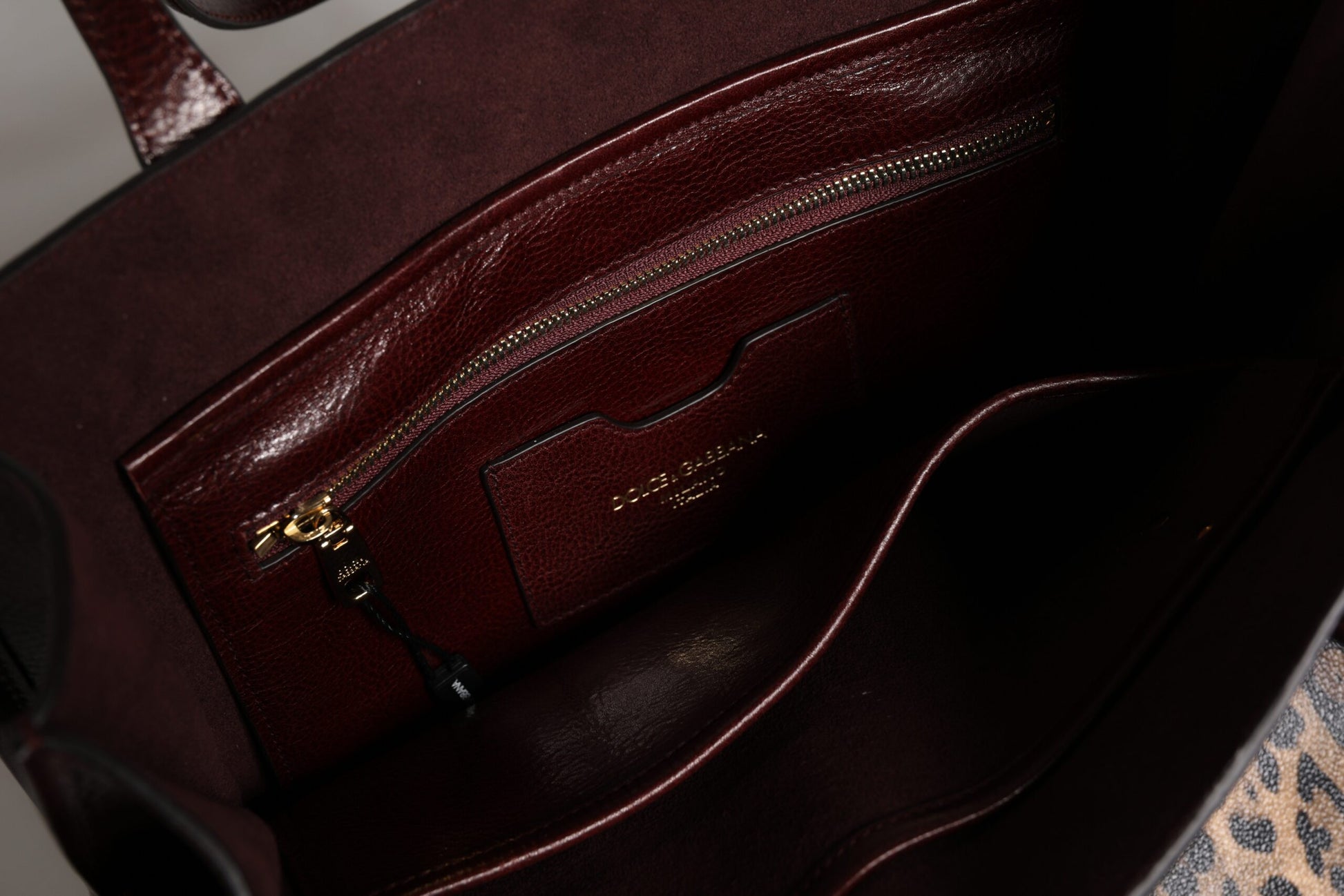 Dolce & Gabbana Brown Leopard Leather Shoulder Strap Tote Bag Dolce & Gabbana