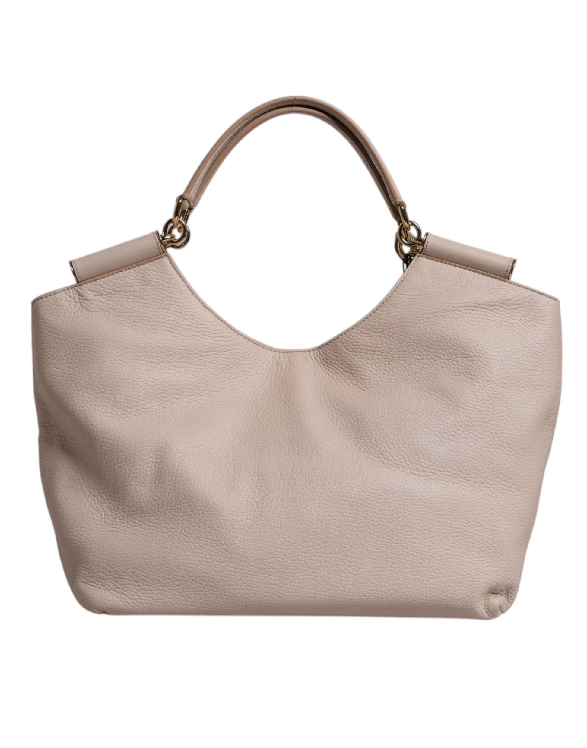Dolce & Gabbana Light Pink Deer Leather Logo Plaque Tote Top Handle Bag Dolce & Gabbana