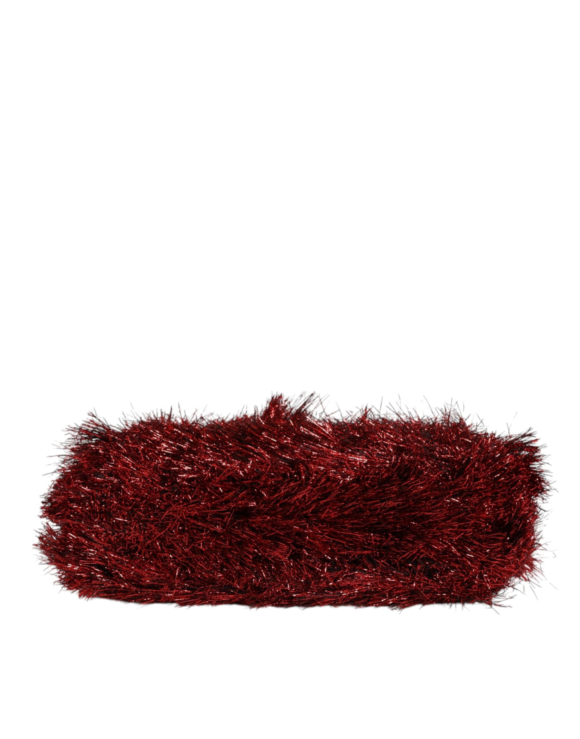 Dolce & Gabbana Red Gold Chain VANDA Tinsel Crystals Evening Clutch Bag Dolce & Gabbana
