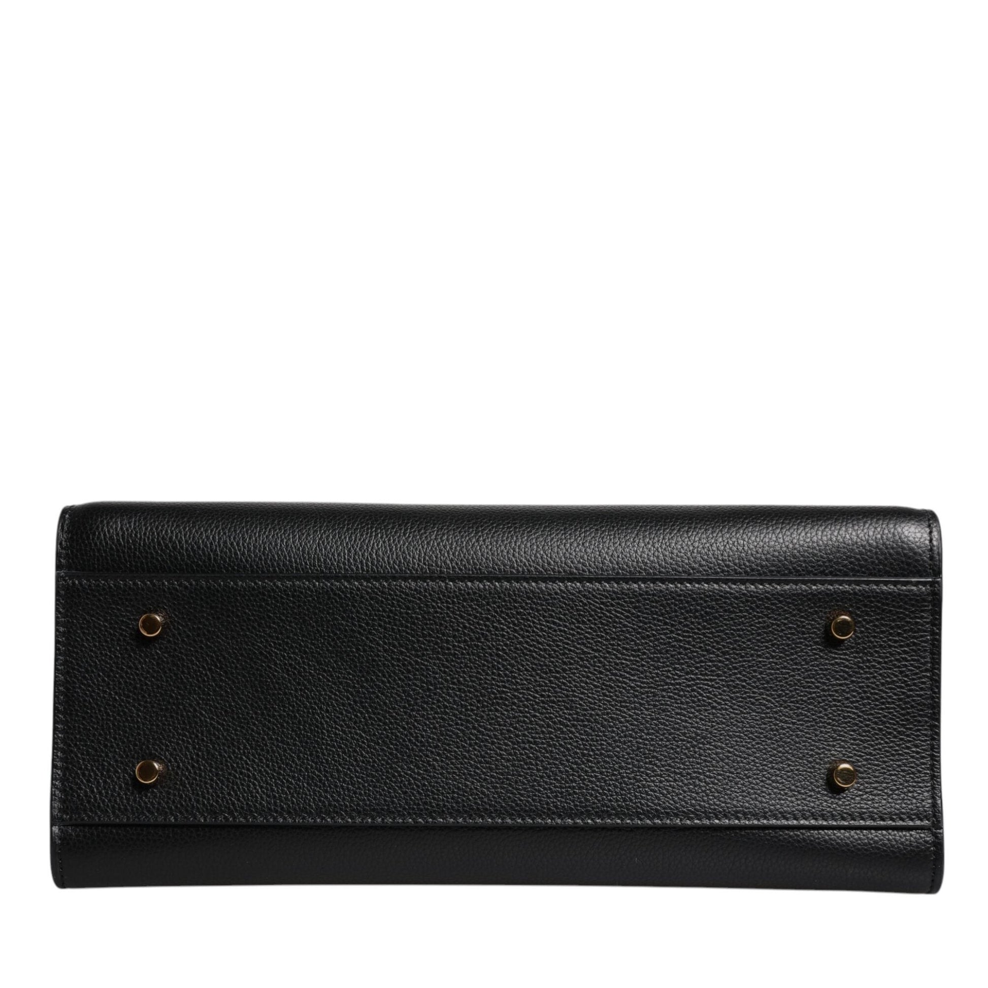 Versace Black Large Leather Top Handle Shoulder Crossbody Bag Versace
