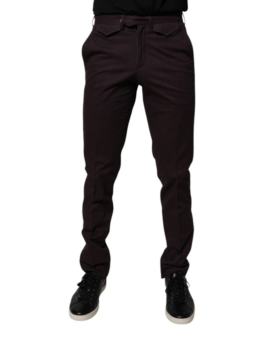 BENCIVENGA Brown Pure Cotton Slim Fit Men Dress Pants BENCIVENGA