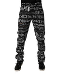 Dolce & Gabbana Black Cotton Logo Print Straight Denim Jeans - Eljoys Fashion 