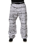 Dolce & Gabbana White Logo Print Straight Men Denim Jeans Dolce & Gabbana