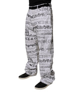 Dolce & Gabbana White Logo Print Straight Men Denim Jeans Dolce & Gabbana
