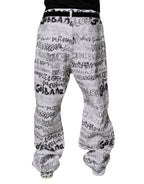 Dolce & Gabbana White Logo Print Straight Men Denim Jeans Dolce & Gabbana