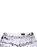 Dolce & Gabbana White Logo Print Straight Men Denim Jeans Dolce & Gabbana