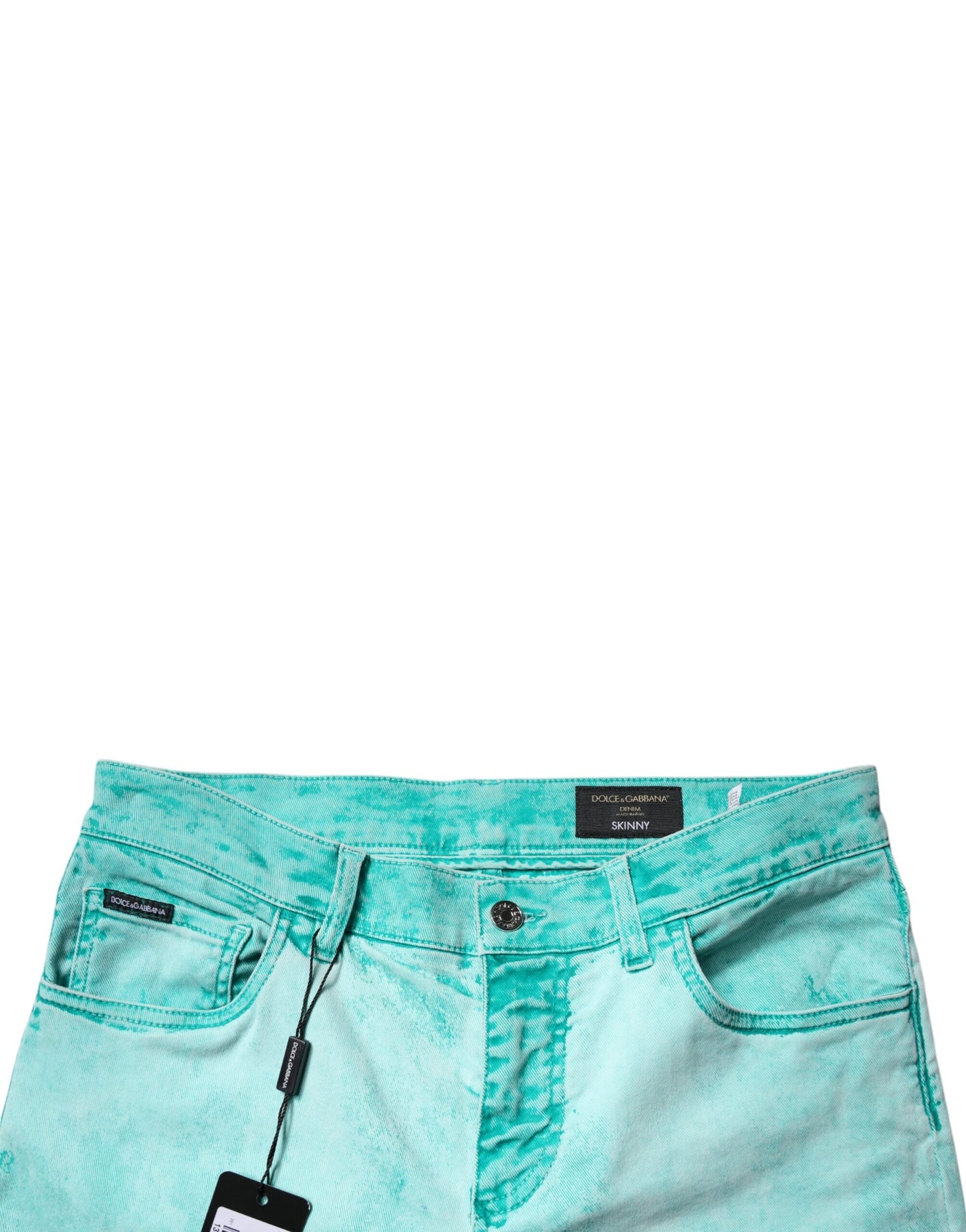 Dolce & Gabbana Green Tie Dye Cotton Skinny Men Denim Jeans Dolce & Gabbana