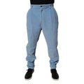 Dolce & Gabbana Light Blue Corduroy Cotton Skinny Denim Jeans