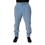 Dolce & Gabbana Light Blue Corduroy Cotton Skinny Denim Jeans