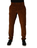 Dolce & Gabbana Dark Brown Corduroy Cotton Skinny Denim Jeans - Eljoys Fashion 