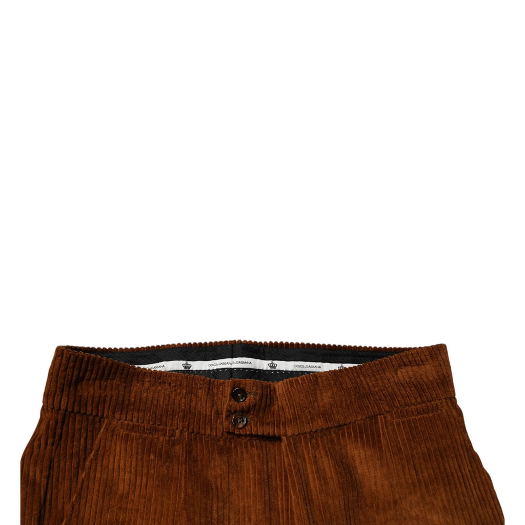 Dolce & Gabbana Dark Brown Corduroy Cotton Skinny Denim Jeans