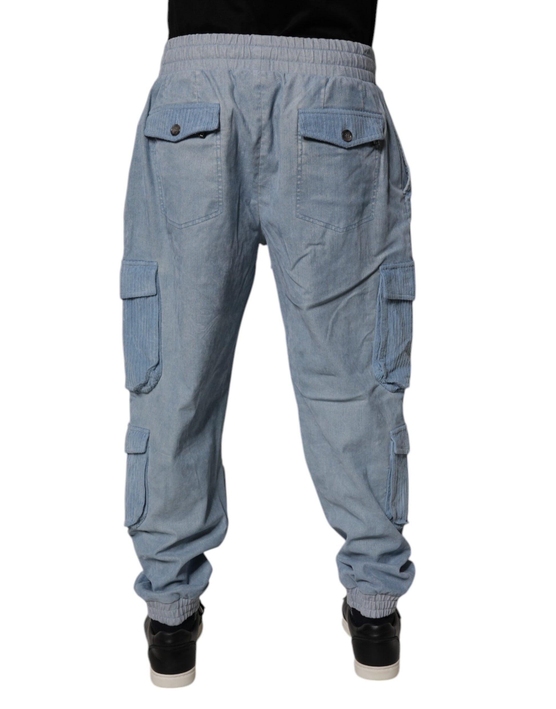 Dolce & Gabbana Light Blue Cotton Jogger Cargo Men Denim Pants Dolce & Gabbana