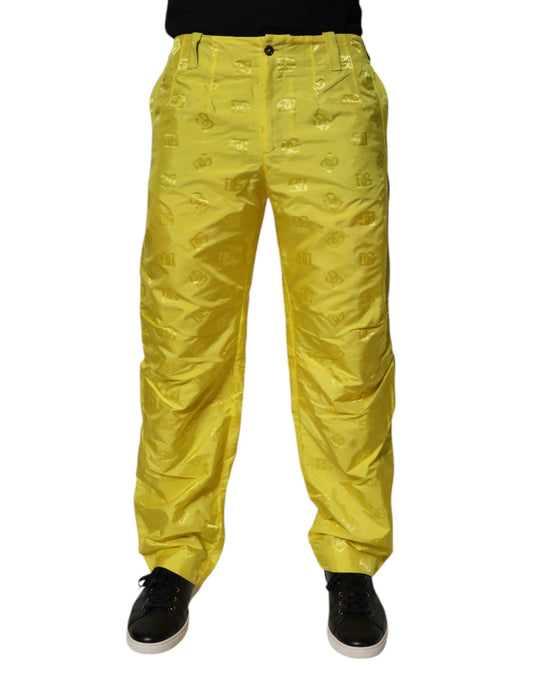 Dolce & Gabbana Yellow DG Monogram Polyester Straight Pants Dolce & Gabbana
