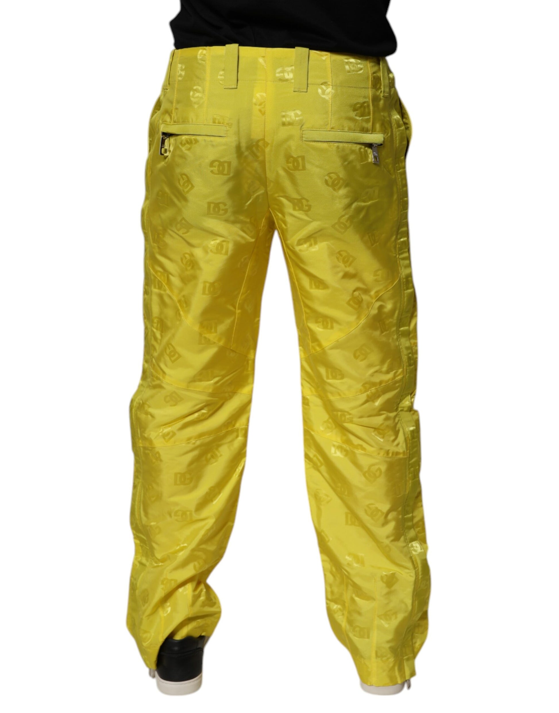 Dolce & Gabbana Yellow DG Monogram Polyester Straight Pants Dolce & Gabbana