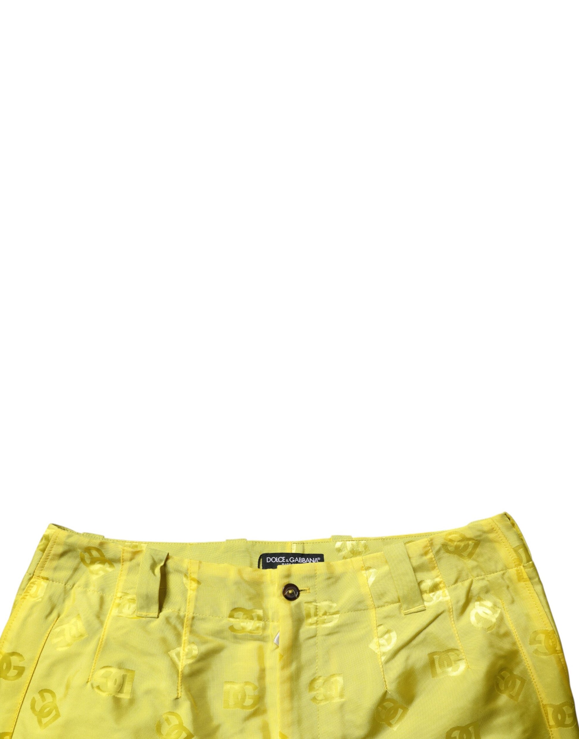 Dolce & Gabbana Yellow DG Monogram Polyester Straight Pants Dolce & Gabbana