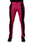 Dolce & Gabbana Pink Black Stripe Slim Fit Men Dress Pants