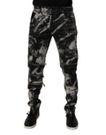 Dolce & Gabbana Dark Gray Tie Dye Cotton Skinny Zip Denim Jeans - Eljoys Fashion 