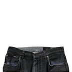 Dolce & Gabbana Dark Gray Tattered Cotton Skinny Denim Jeans