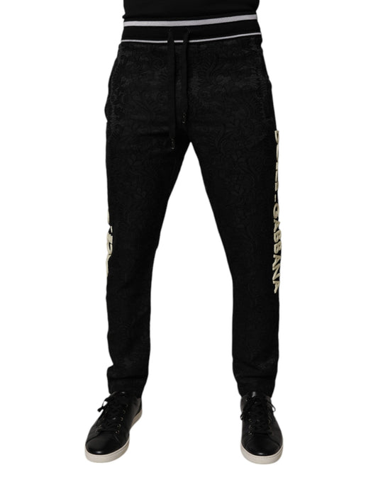 Dolce & Gabbana Black Mid Waist Jogger Men Sweatpants Pants Dolce & Gabbana