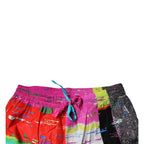 Dolce & Gabbana Multicolor Patchwork Mid Waist Sweatpants Pants