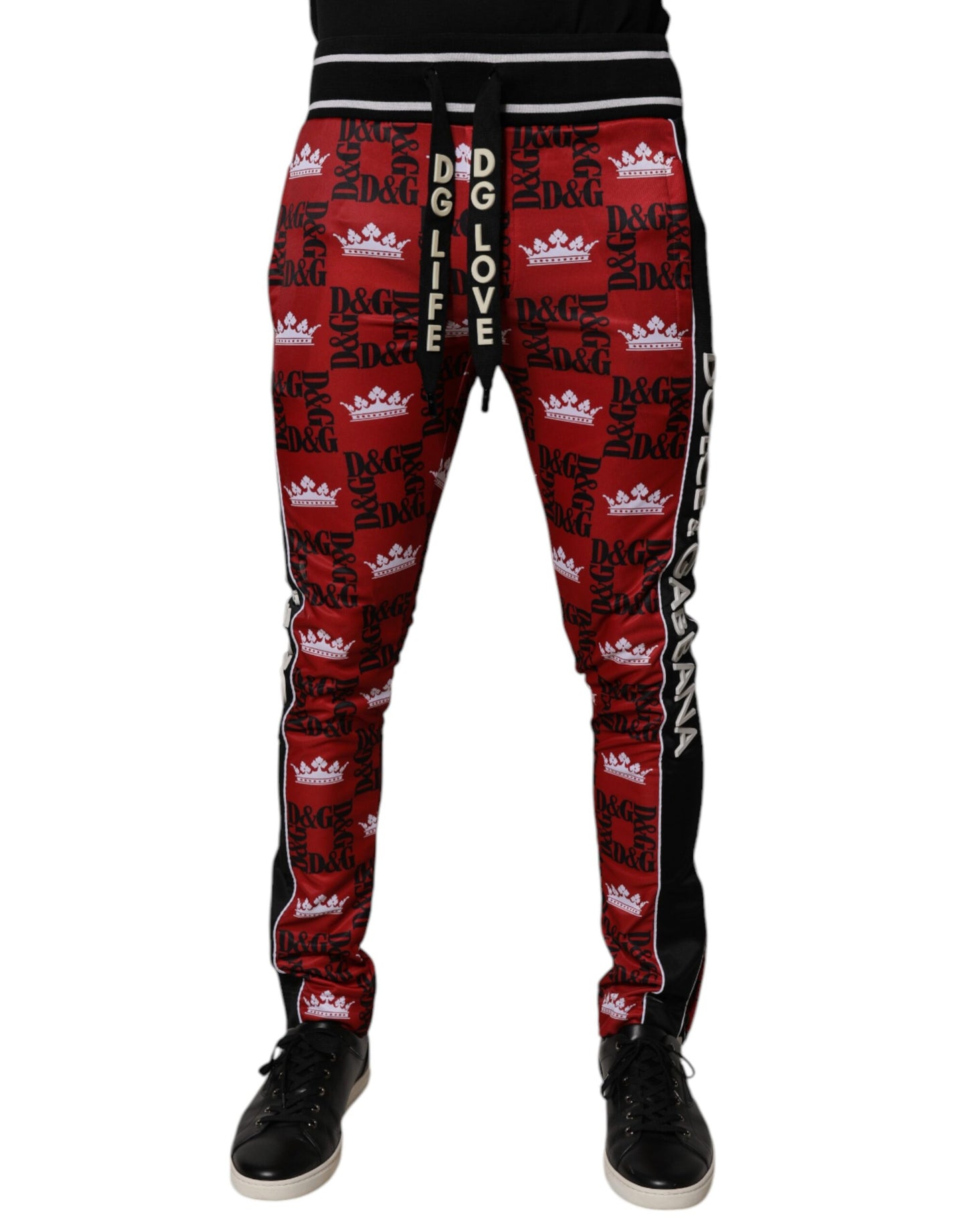 Dolce & Gabbana Red Crown Logo Monogram Men Sweatpants Pants Dolce & Gabbana