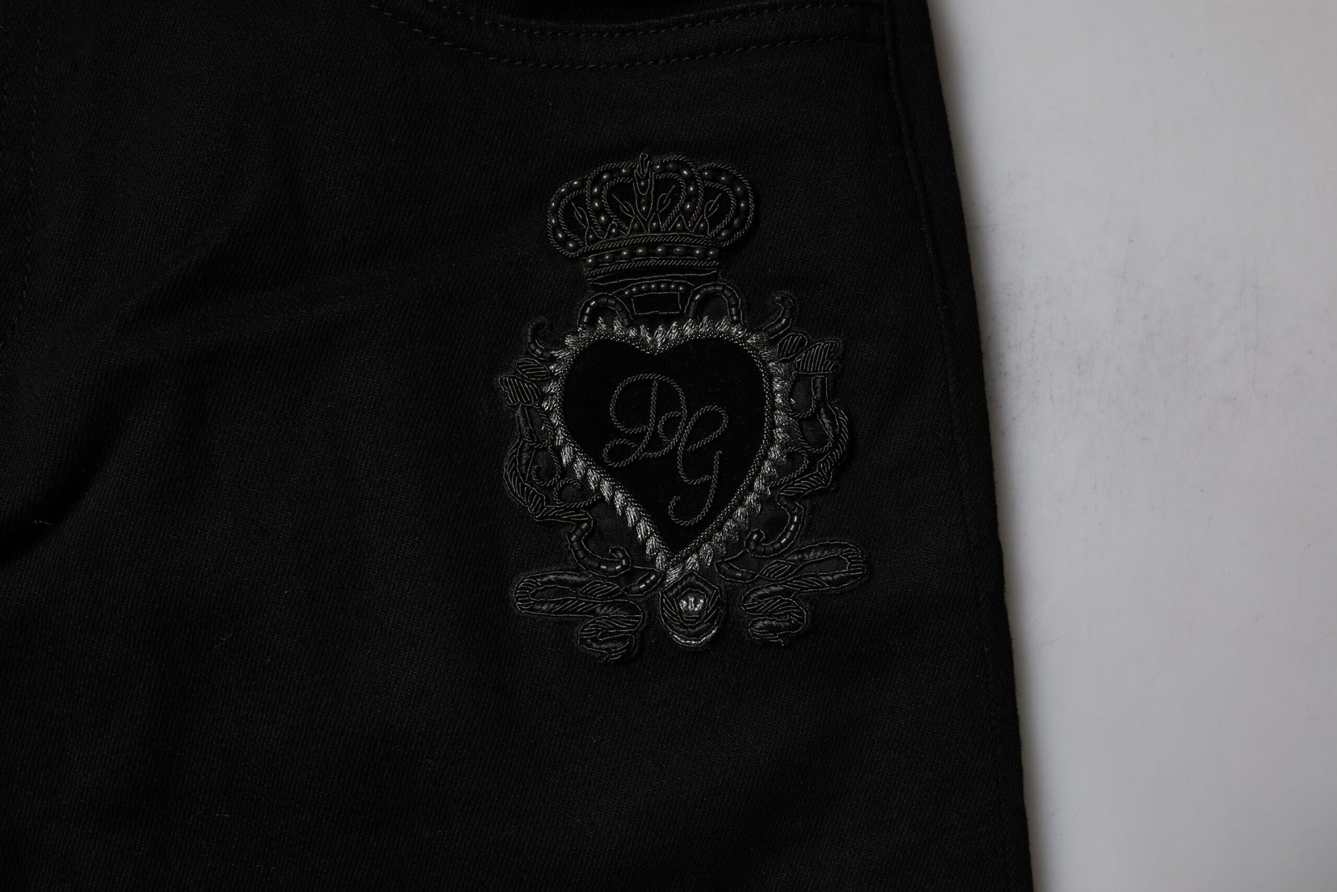 Dolce & Gabbana Black Sacred Heart Cotton Skinny Denim Jeans Dolce & Gabbana