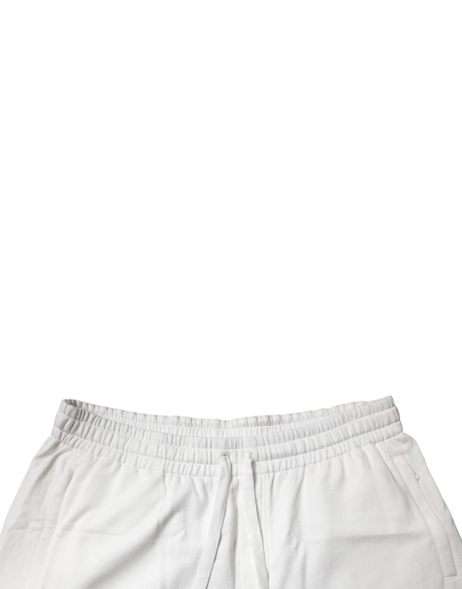 Dolce & Gabbana White Cotton Sweatshorts Men Bermuda Shorts Dolce & Gabbana