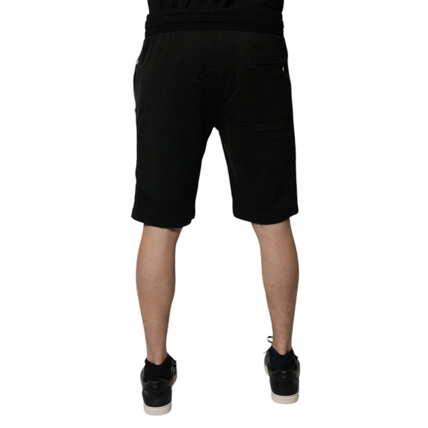 Dolce & Gabbana Black Cotton Sweatshorts Men Bermuda Shorts Dolce & Gabbana