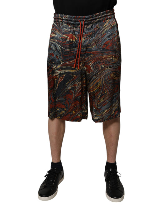 Dolce & Gabbana Multicolor Marble Print Trouser Bermuda Shorts Dolce & Gabbana