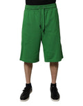 Dolce & Gabbana Green Cotton Men Sweatshorts Bermuda Shorts - Eljoys Fashion 