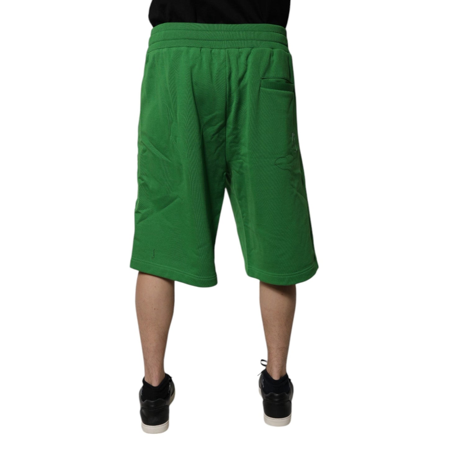 Dolce & Gabbana Green Cotton Men Sweatshorts Bermuda Shorts Dolce & Gabbana