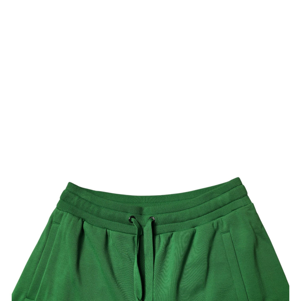 Dolce & Gabbana Green Cotton Men Sweatshorts Bermuda Shorts