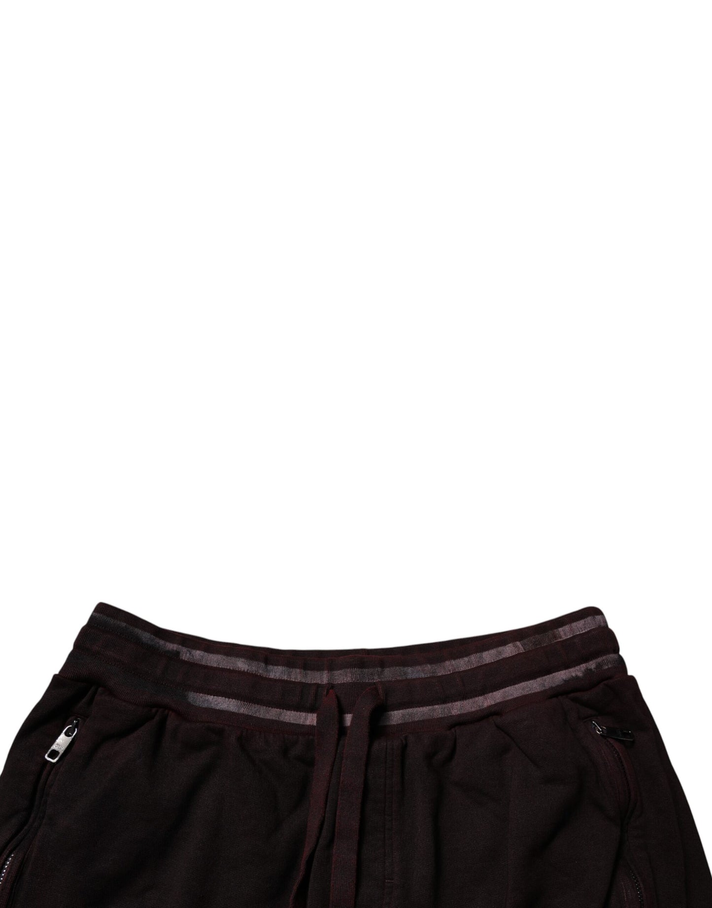 Dolce & Gabbana Maroon Cotton Logo Plaque Men Bermuda Shorts Dolce & Gabbana