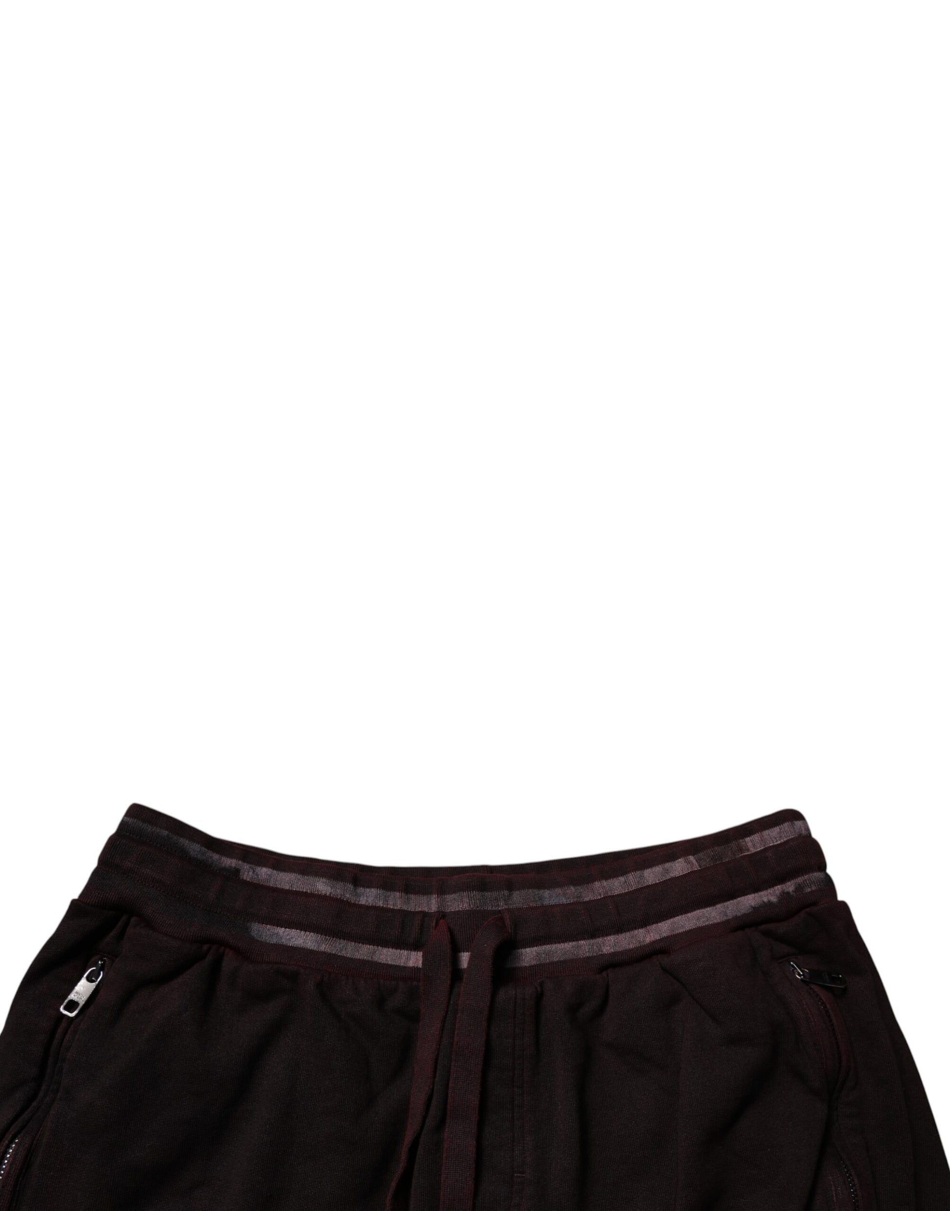 Dolce & Gabbana Maroon Cotton Logo Plaque Men Bermuda Shorts Dolce & Gabbana