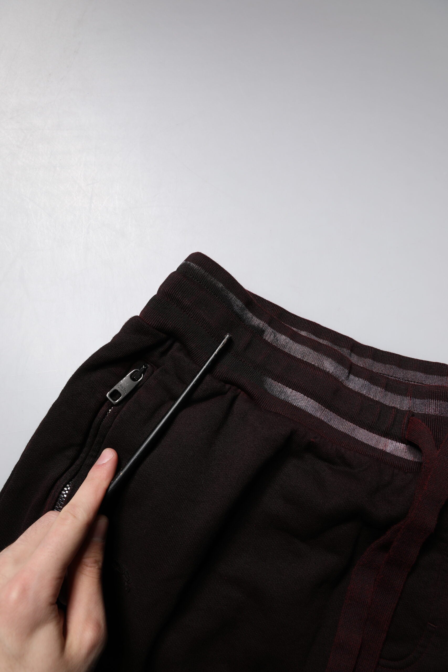 Dolce & Gabbana Maroon Cotton Logo Plaque Men Bermuda Shorts Dolce & Gabbana