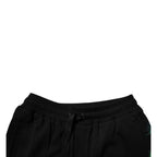 Dolce & Gabbana Black Cotton Logo Floral Print Bermuda Shorts