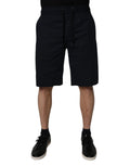 Dolce & Gabbana Black Cotton Sweatshorts Men Bermuda Shorts - Eljoys Fashion 