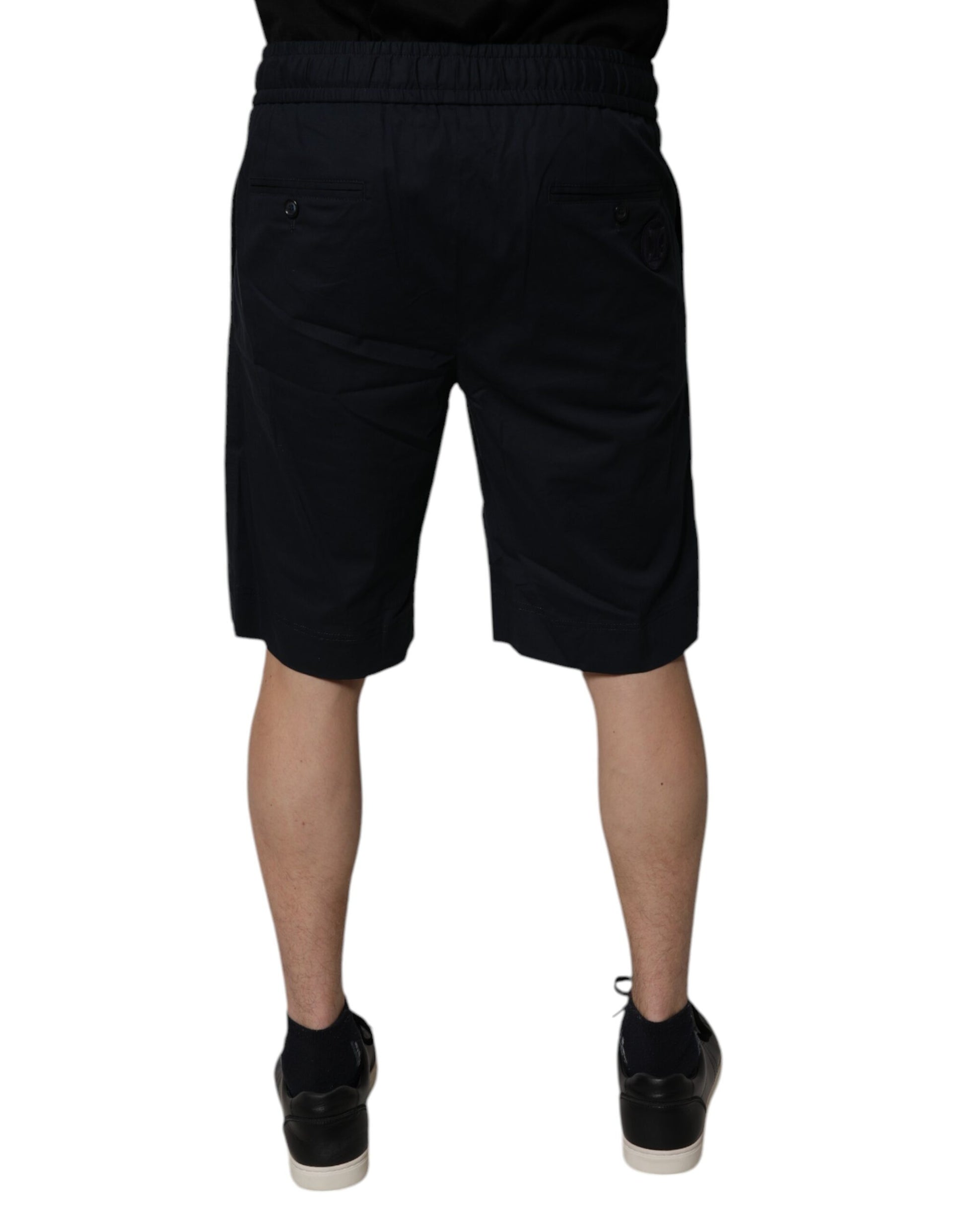 Dolce & Gabbana Black Cotton Sweatshorts Men Bermuda Shorts Dolce & Gabbana